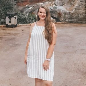 Old Navy Lightweight Neutral Stripe Shift Dress